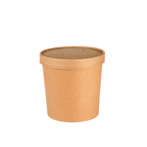 Kraft/PLA foodcontainer 750ml - Afbeelding 2
