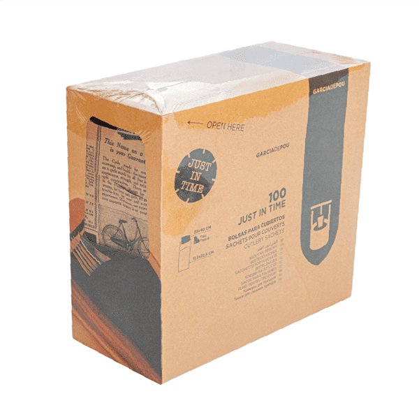 Pochette gerecycled + servet 33x40cm 18 vouw