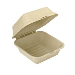 Suikerriet hamburgerdoos 12x12x6,8cm bruin