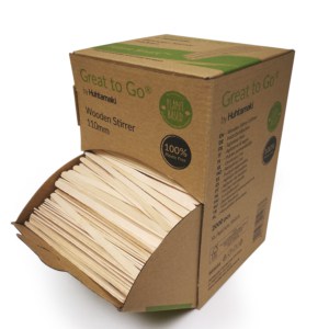 Dispenserdoos FSC® houten roerstaafjes