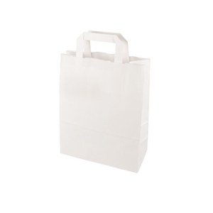 Papieren draagtas wit 22x10x28cm .