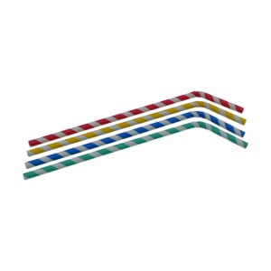 Papieren buigrietjes gestreept 220x6mmØ