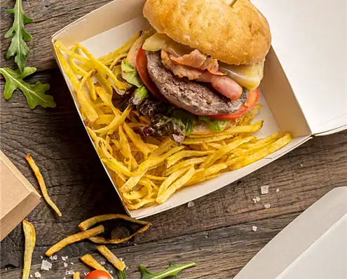 Hamburgerdoos 'The Pack' bruin 17,6x16,8x7,8cm