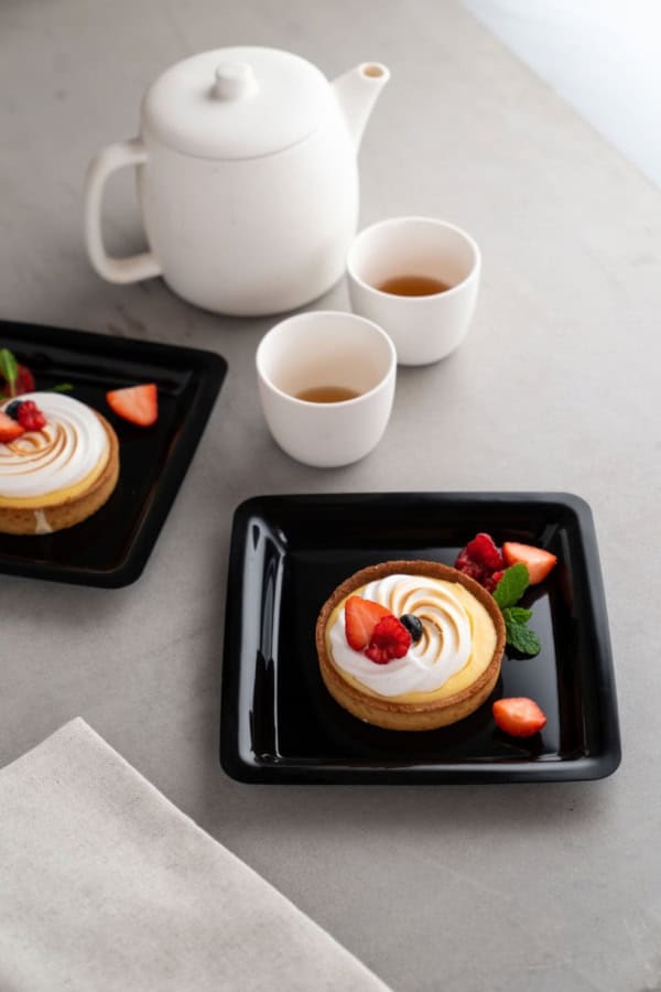 Herbruikbaar bord vierkant 18cm 23cm zwart (2)