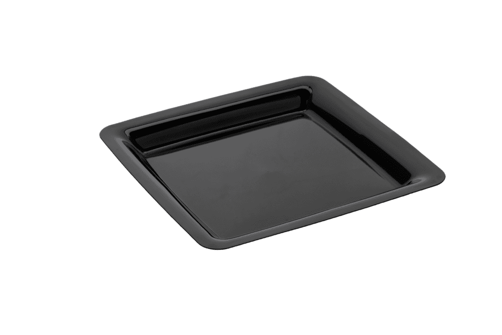 Herbruikbaar bord vierkant 18cm zwart