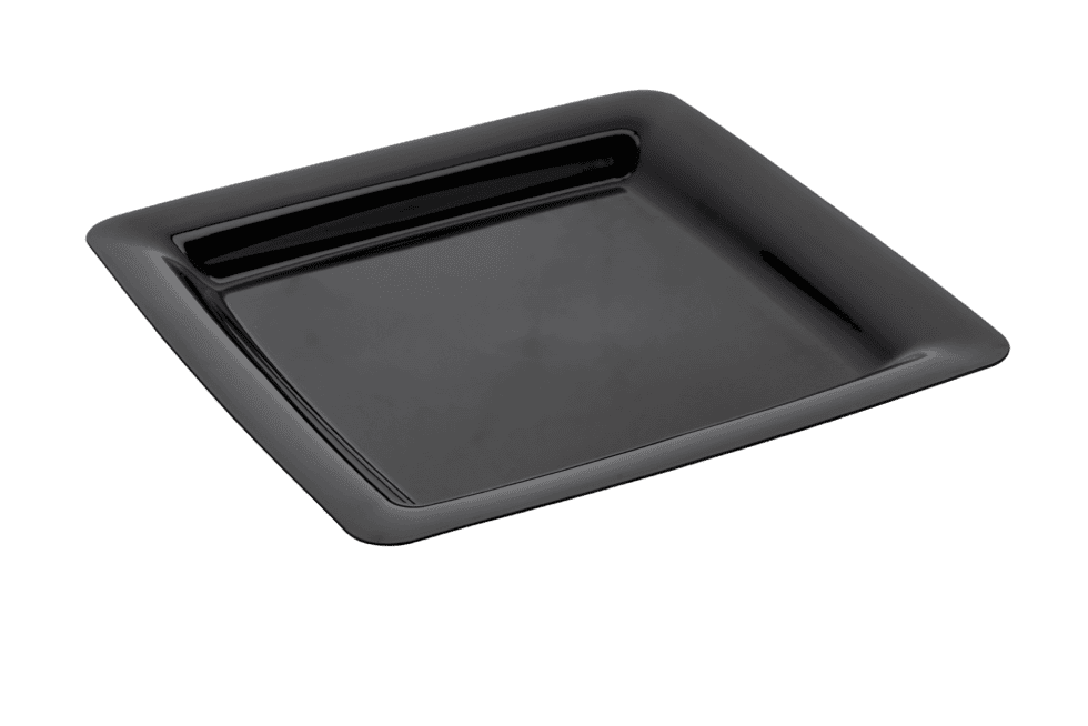 Herbruikbaar bord vierkant 23cm zwart REUPLSQBK2320