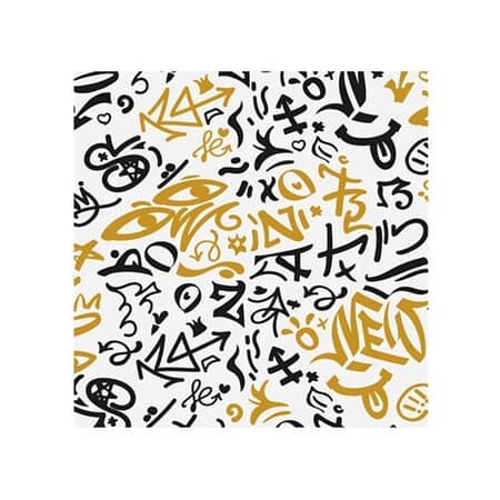 Vetvrij papier grafitti wit 31x31cm