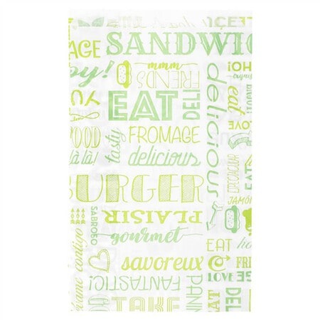 Vetvrij snackzakje parole groen 14+7x22cm