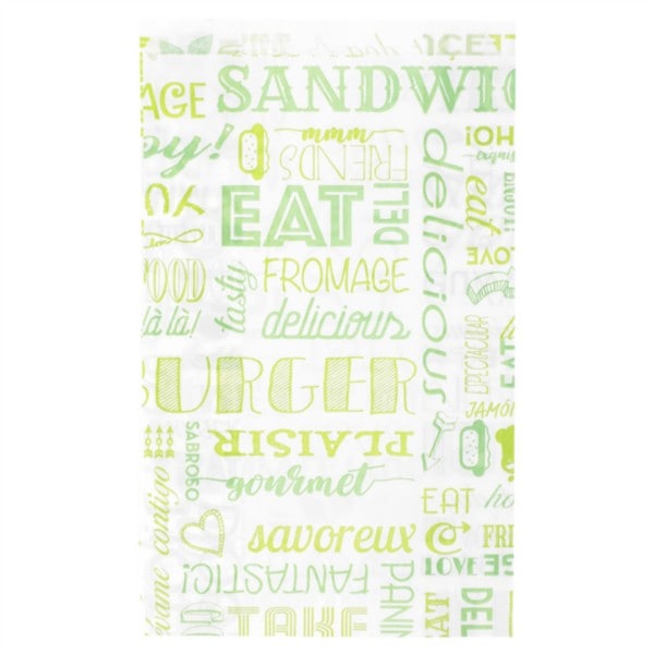 Vetvrij snackzakje parole groen 14+7x22cm